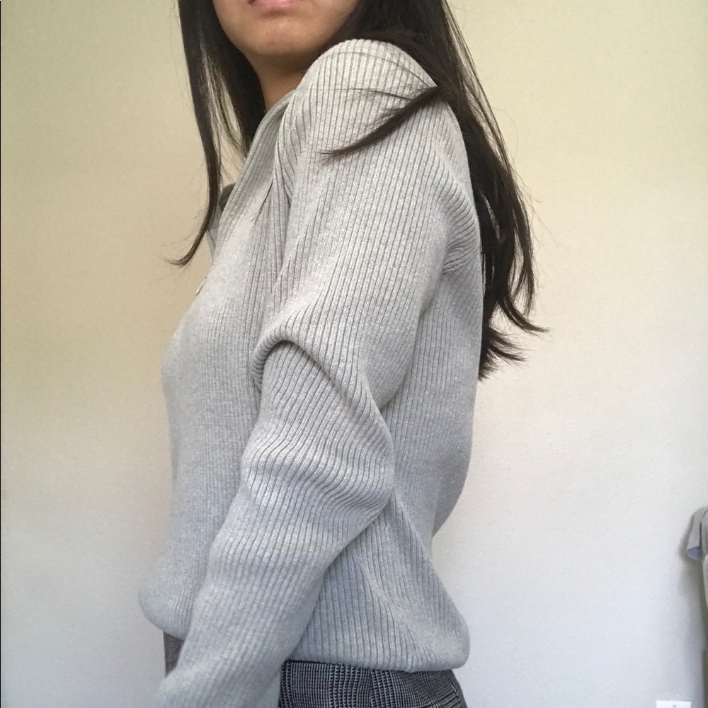 Ribbed Pastel green quarter zip